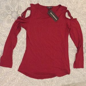Brand new long sleeve shirt with shoulder cut-outs